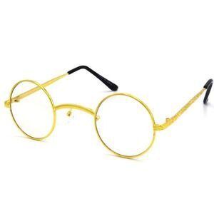 Round Glasses Gold Frame Clear Lens Costume Cosplay Men's Fashion Round Eye Wear